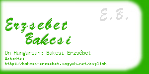 erzsebet bakcsi business card