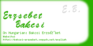 erzsebet bakcsi business card